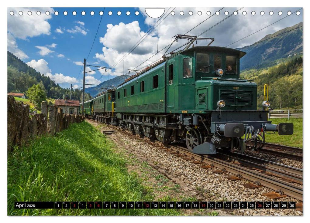 Weitere Ansicht: Eisenbahn-Nostalgie - Oldtimer auf Schweizer Schienen (Wandkalender 2026 DIN A4 quer), CALVENDO Monatskalender | Stefan Schulthess, Calvendo