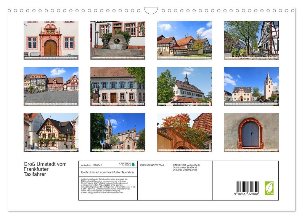 Weitere Ansicht: Groß Umstadt vom Frankfurter Taxifahrer (Wandkalender 2026 DIN A3 quer), CALVENDO Monatskalender | Petrus Bodenstaff, Calvendo