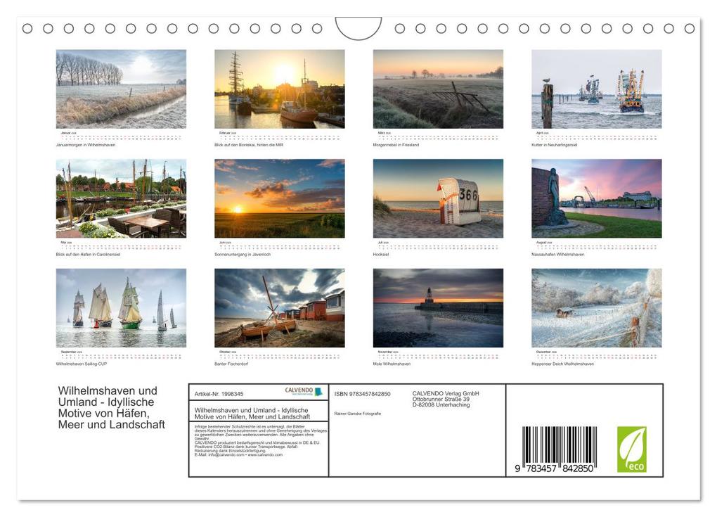 Weitere Ansicht: Wilhelmshaven und Umland - Idyllische Motive von Häfen, Meer und Landschaft (Wandkalender 2026 DIN A4 quer), CALVENDO Monatskalender | Rainer Ganske Fotografie, Calvendo