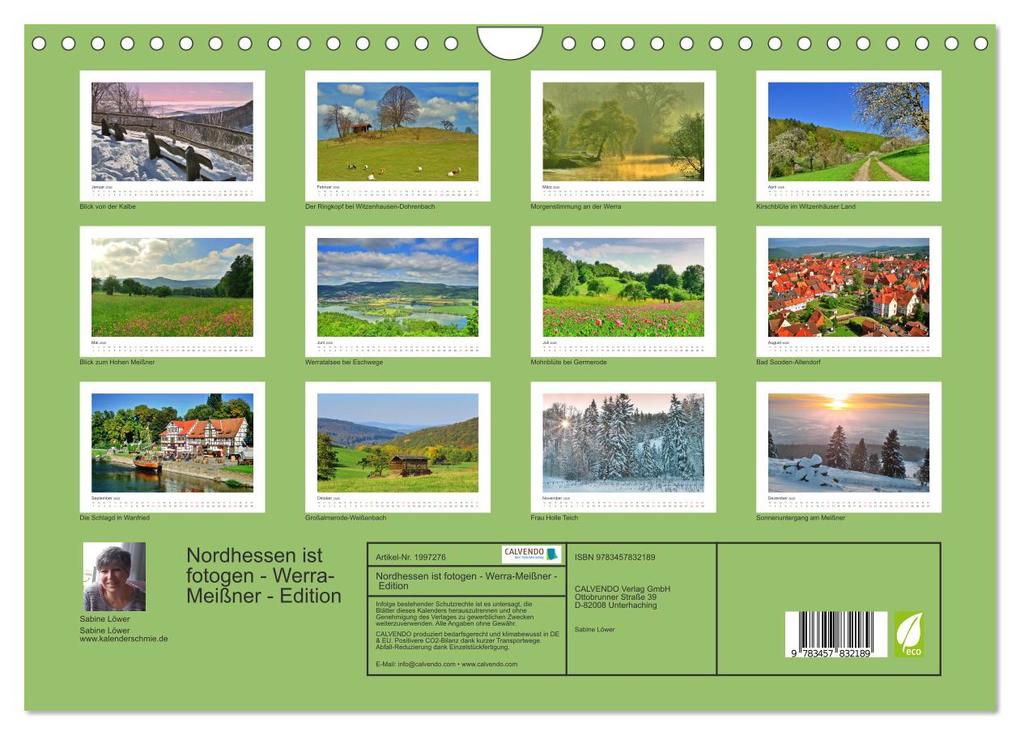 Weitere Ansicht: Nordhessen ist fotogen - Werra-Meißner - Edition (Wandkalender 2026 DIN A4 quer), CALVENDO Monatskalender | Sabine Löwer, Calvendo