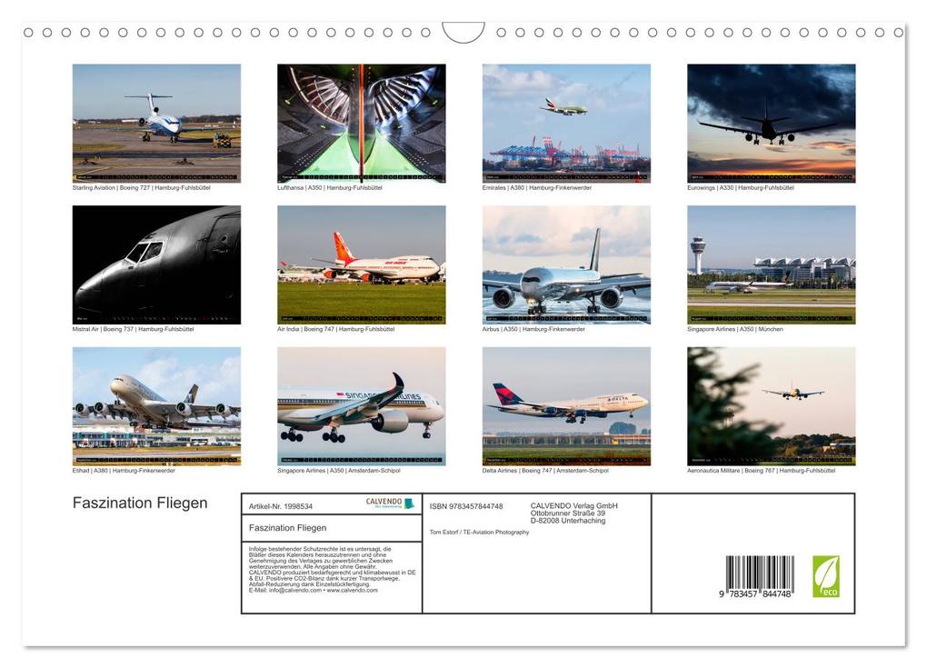 Weitere Ansicht: Faszination Fliegen (Wandkalender 2026 DIN A3 quer), CALVENDO Monatskalender | Tom Estorf, Calvendo