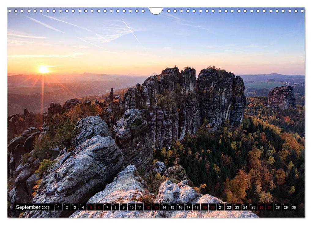 Weitere Ansicht: Elbsandsteingebirge: Unterwegs in der Sächsischen und Böhmischen Schweiz (Wandkalender 2026 DIN A3 quer), CALVENDO Monatskalender | Gerhard Aust, Calvendo