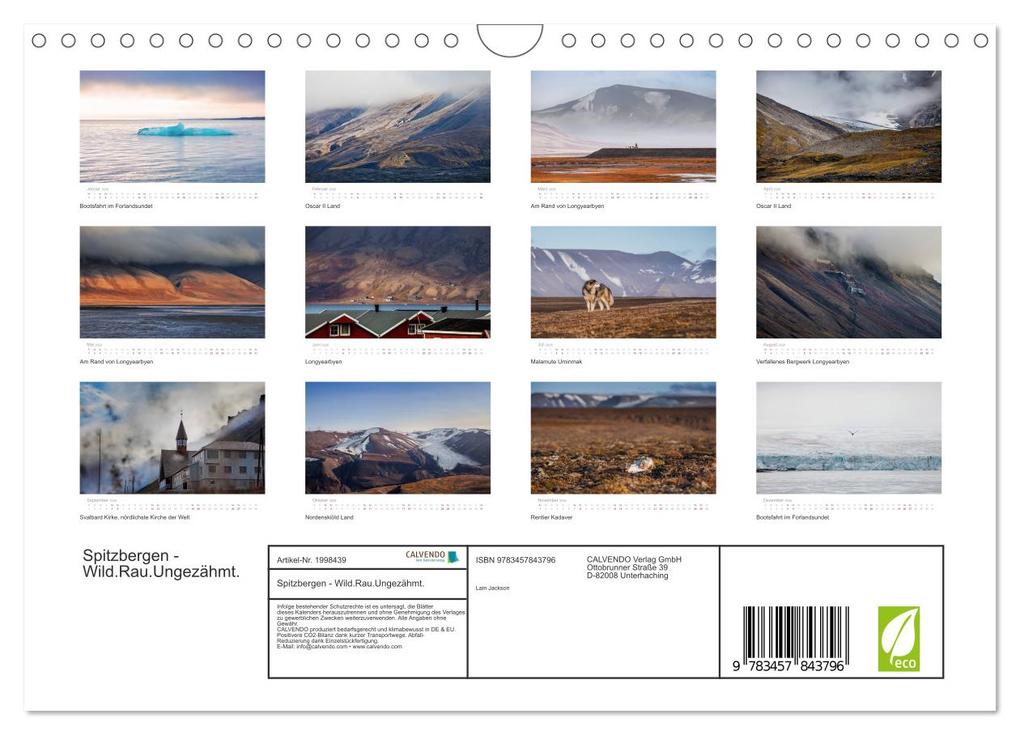 Weitere Ansicht: Spitzbergen - Wild.Rau.Ungezähmt. (Wandkalender 2026 DIN A4 quer), CALVENDO Monatskalender | Lain Jackson, Calvendo
