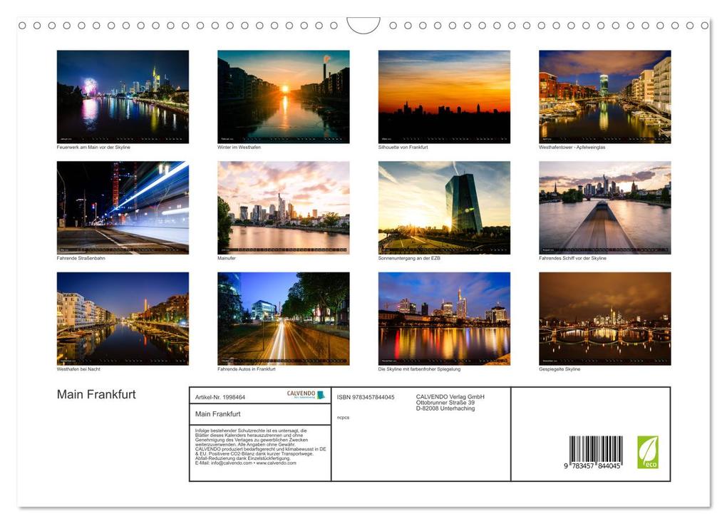 Weitere Ansicht: Main Frankfurt (Wandkalender 2026 DIN A3 quer), CALVENDO Monatskalender | ncpcs ncpcs, Calvendo, ncpcs