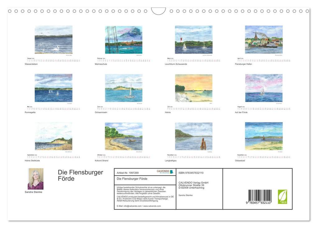 Weitere Ansicht: Die Flensburger Förde (Wandkalender 2026 DIN A3 quer), CALVENDO Monatskalender | Sandra Steinke, Calvendo