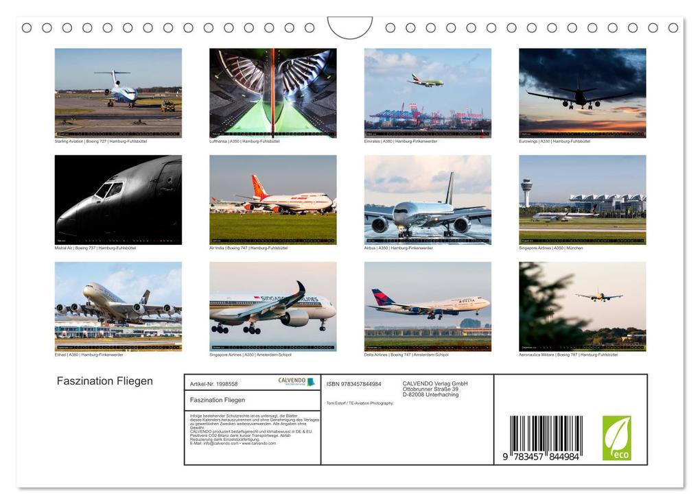 Weitere Ansicht: Faszination Fliegen (Wandkalender 2026 DIN A4 quer), CALVENDO Monatskalender | Tom Estorf, Calvendo