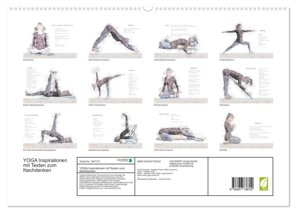 Weitere Ansicht: YOGA Inspirationen mit Texten zum Nachdenken (hochwertiger Premium Wandkalender 2026 DIN A2 quer), Kunstdruck in Hochglanz | Isabella Thiel, Calvendo