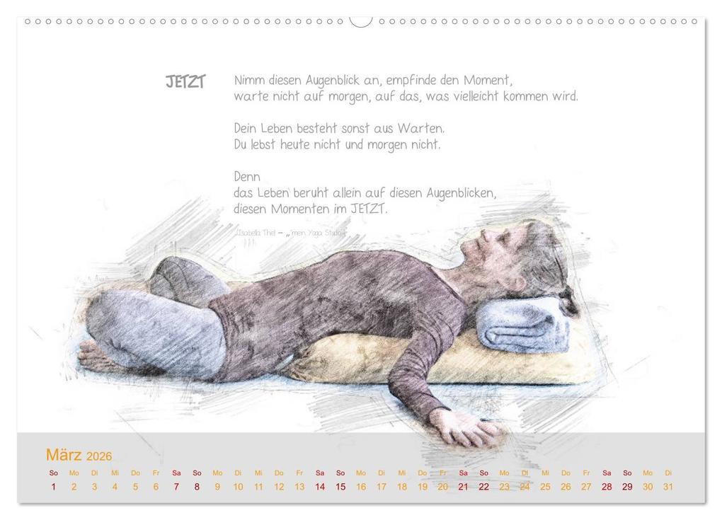 Weitere Ansicht: YOGA Inspirationen mit Texten zum Nachdenken (hochwertiger Premium Wandkalender 2026 DIN A2 quer), Kunstdruck in Hochglanz | Isabella Thiel, Calvendo
