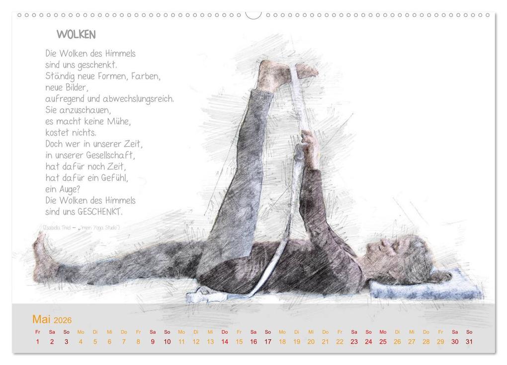 Weitere Ansicht: YOGA Inspirationen mit Texten zum Nachdenken (hochwertiger Premium Wandkalender 2026 DIN A2 quer), Kunstdruck in Hochglanz | Isabella Thiel, Calvendo