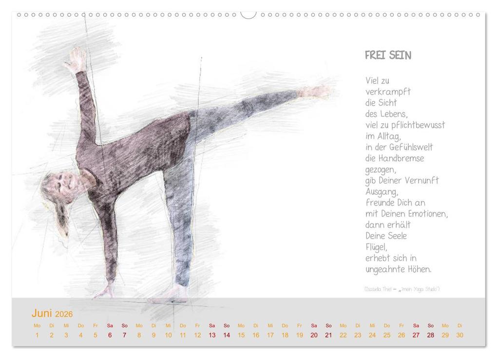 Weitere Ansicht: YOGA Inspirationen mit Texten zum Nachdenken (hochwertiger Premium Wandkalender 2026 DIN A2 quer), Kunstdruck in Hochglanz | Isabella Thiel, Calvendo