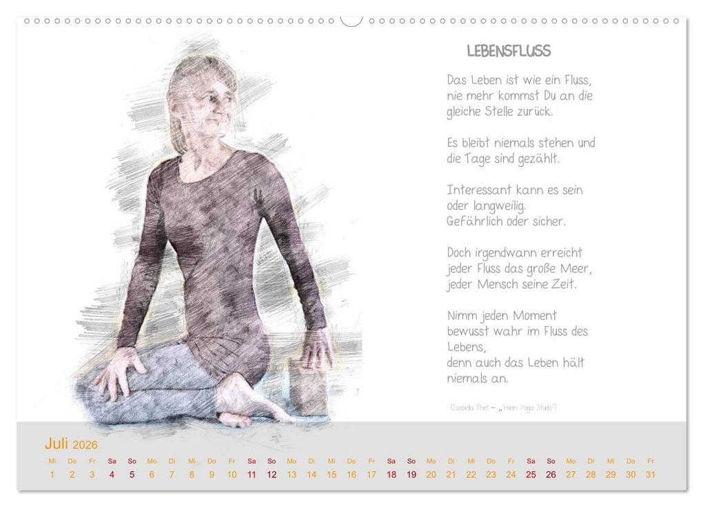Weitere Ansicht: YOGA Inspirationen mit Texten zum Nachdenken (hochwertiger Premium Wandkalender 2026 DIN A2 quer), Kunstdruck in Hochglanz | Isabella Thiel, Calvendo