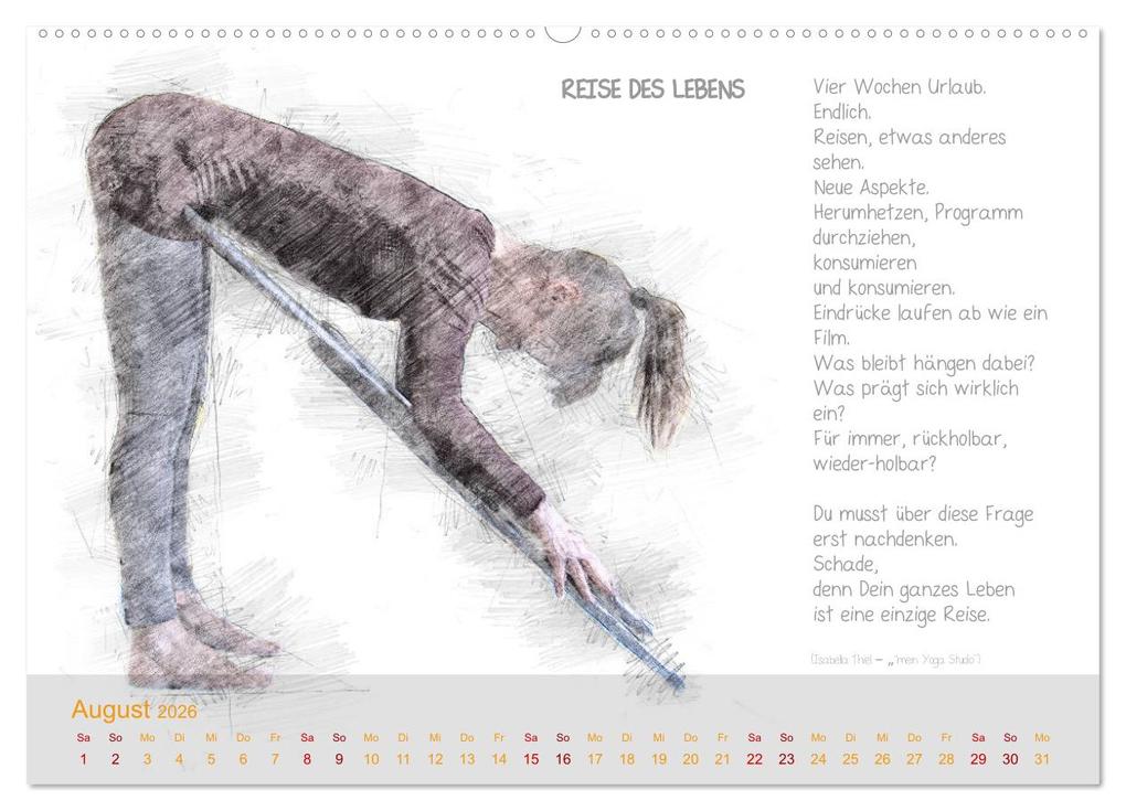 Weitere Ansicht: YOGA Inspirationen mit Texten zum Nachdenken (hochwertiger Premium Wandkalender 2026 DIN A2 quer), Kunstdruck in Hochglanz | Isabella Thiel, Calvendo