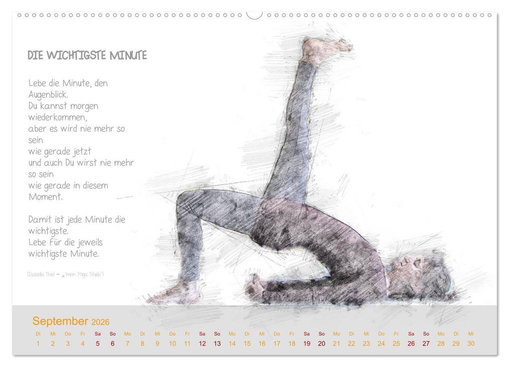 Weitere Ansicht: YOGA Inspirationen mit Texten zum Nachdenken (hochwertiger Premium Wandkalender 2026 DIN A2 quer), Kunstdruck in Hochglanz | Isabella Thiel, Calvendo