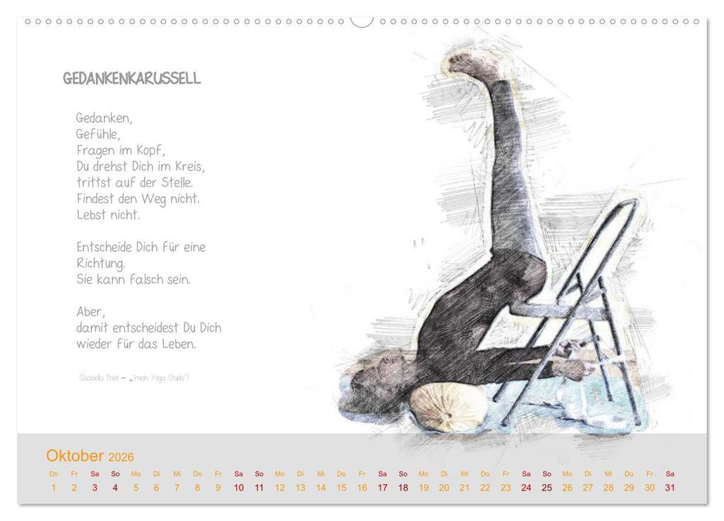 Weitere Ansicht: YOGA Inspirationen mit Texten zum Nachdenken (hochwertiger Premium Wandkalender 2026 DIN A2 quer), Kunstdruck in Hochglanz | Isabella Thiel, Calvendo