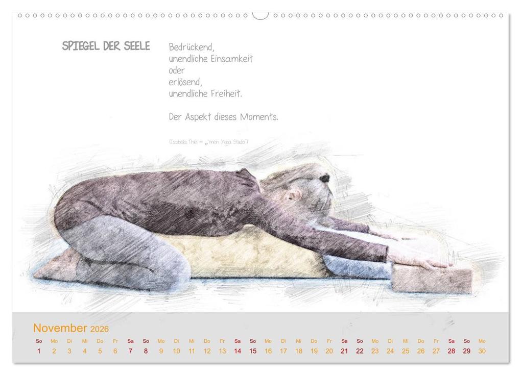 Weitere Ansicht: YOGA Inspirationen mit Texten zum Nachdenken (hochwertiger Premium Wandkalender 2026 DIN A2 quer), Kunstdruck in Hochglanz | Isabella Thiel, Calvendo