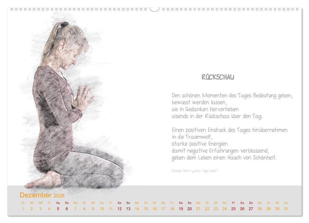 Weitere Ansicht: YOGA Inspirationen mit Texten zum Nachdenken (hochwertiger Premium Wandkalender 2026 DIN A2 quer), Kunstdruck in Hochglanz | Isabella Thiel, Calvendo