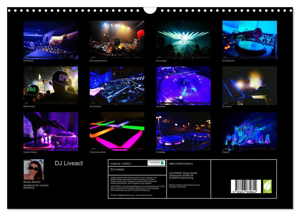 Weitere Ansicht: DJ Liveact (Wandkalender 2026 DIN A3 quer), CALVENDO Monatskalender | Renate Bleicher, Calvendo