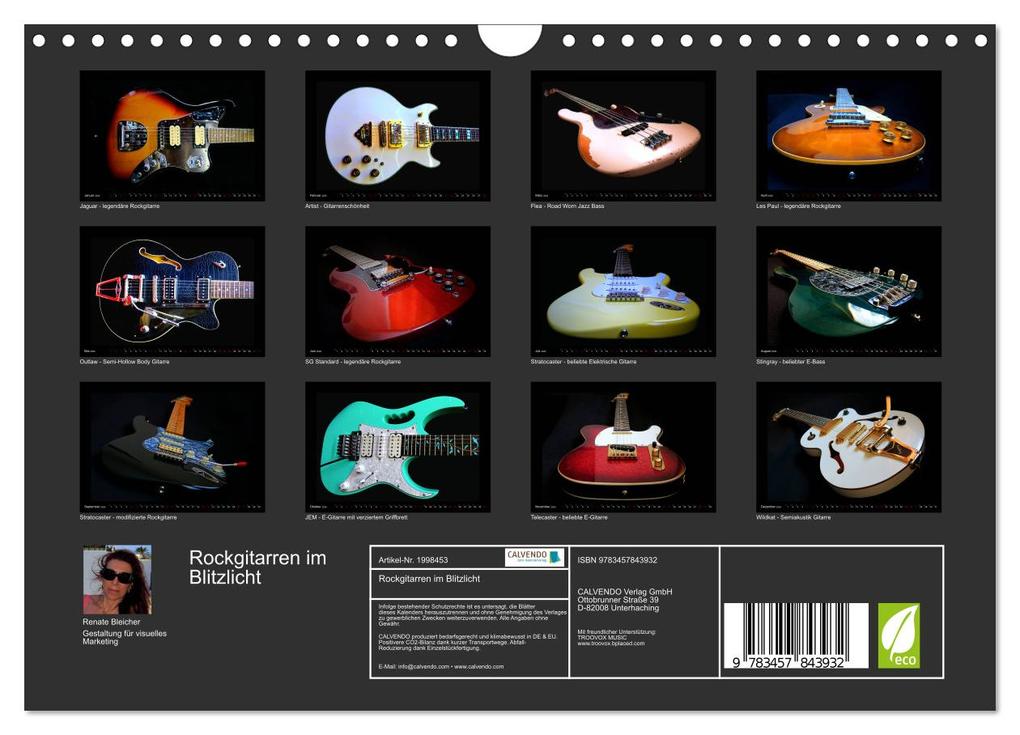 Weitere Ansicht: Rockgitarren im Blitzlicht (Wandkalender 2026 DIN A4 quer), CALVENDO Monatskalender | Renate Bleicher, Calvendo