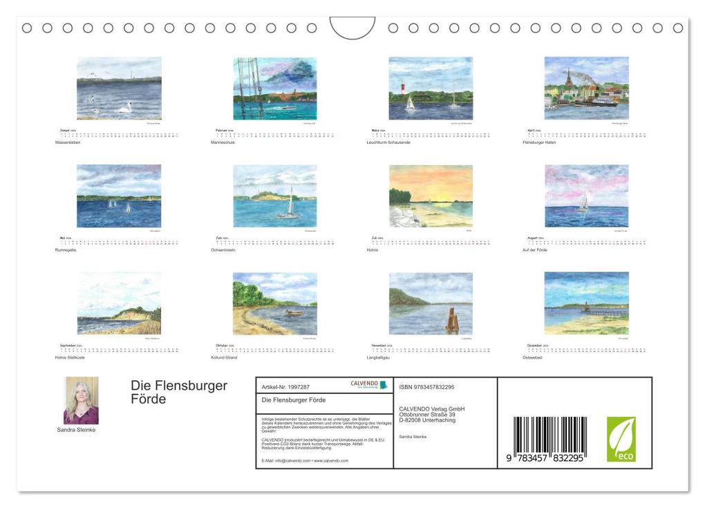 Weitere Ansicht: Die Flensburger Förde (Wandkalender 2026 DIN A4 quer), CALVENDO Monatskalender | Sandra Steinke, Calvendo