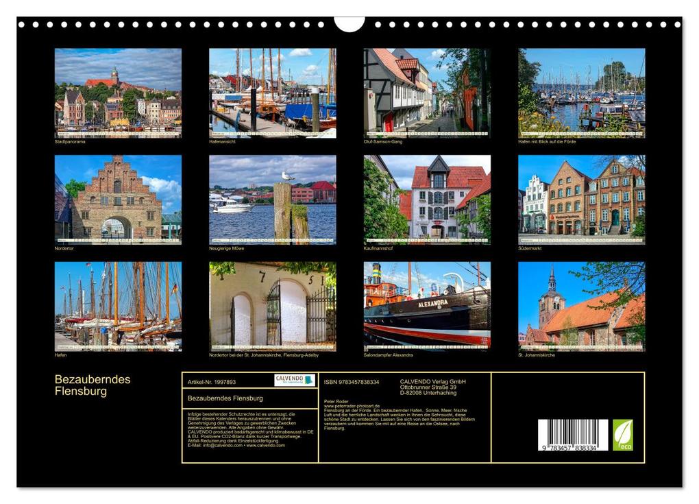 Weitere Ansicht: Bezauberndes Flensburg (Wandkalender 2026 DIN A3 quer), CALVENDO Monatskalender | Peter Roder, Calvendo