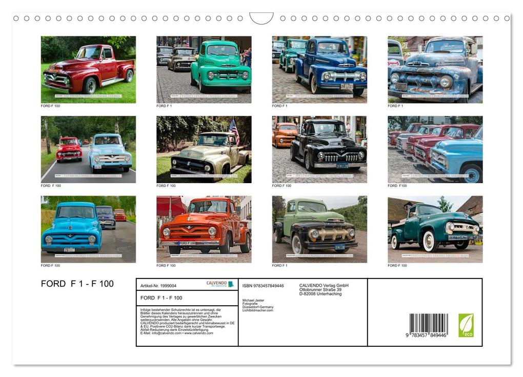 Weitere Ansicht: FORD F 1 - F 100 (Wandkalender 2026 DIN A3 quer), CALVENDO Monatskalender | © Michael Jaster Fotografie, Calvendo