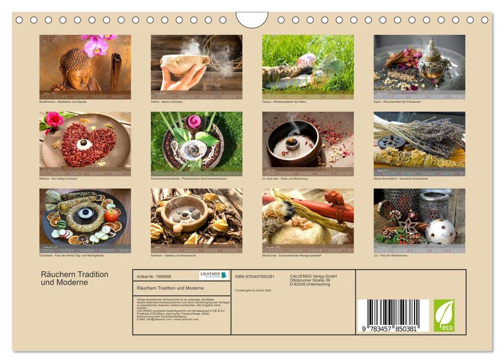 Weitere Ansicht: Räuchern Tradition und Moderne (Wandkalender 2026 DIN A4 quer), CALVENDO Monatskalender | CrystalLights by Sylvia Seibl, Calvendo, Sylvia Seibl