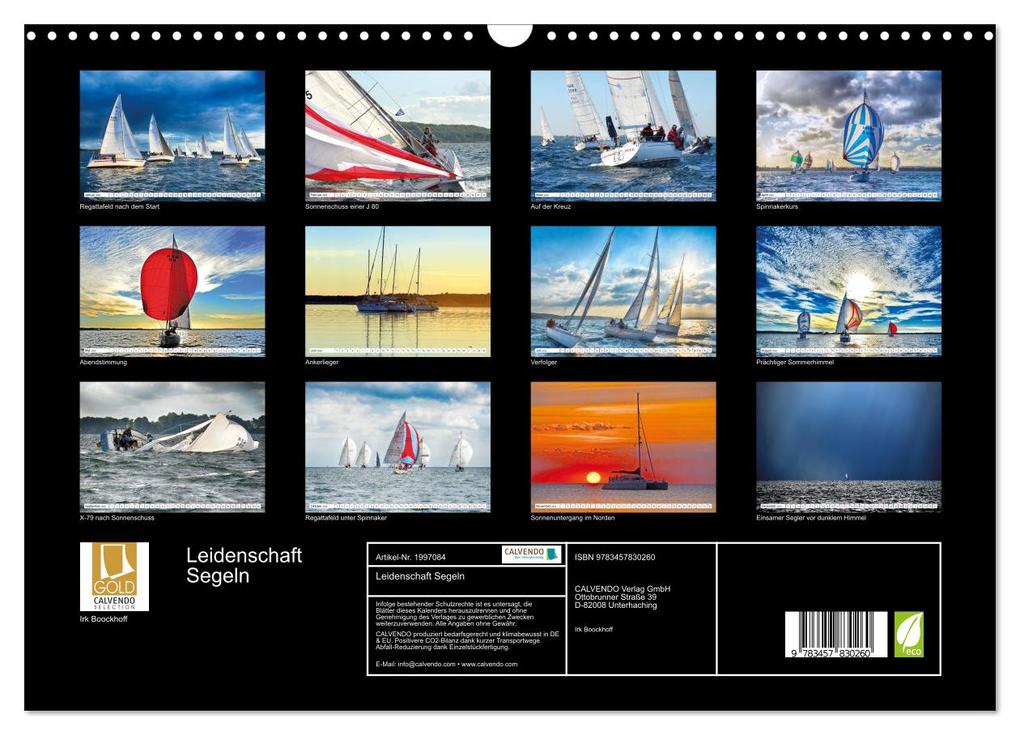 Weitere Ansicht: Leidenschaft Segeln (Wandkalender 2026 DIN A3 quer), CALVENDO Monatskalender | Irk Boockhoff, Calvendo
