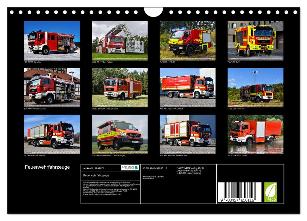Weitere Ansicht: Feuerwehrfahrzeuge (Wandkalender 2026 DIN A4 quer), CALVENDO Monatskalender | Calvendo, MH Photoart & Medien / Marcus Heinz