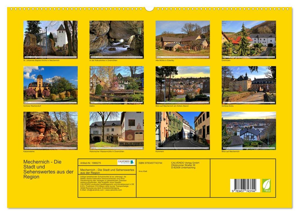 Weitere Ansicht: Mechernich - Die Stadt und Sehenswertes aus der Region (hochwertiger Premium Wandkalender 2026 DIN A2 quer), Kunstdruck in Hochglanz | Calvendo, Arno Klatt