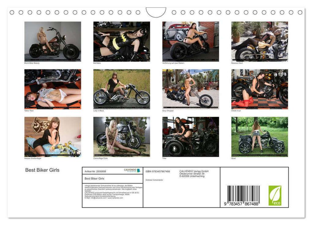Weitere Ansicht: Best Biker Girls (Wandkalender 2026 DIN A4 quer), CALVENDO Monatskalender | Calvendo, Andreas Comandante
