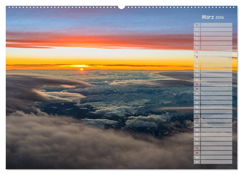 Weitere Ansicht: Colours of Flight - Stimmungen über den Wolken (Wandkalender 2026 DIN A2 quer), CALVENDO Monatskalender | Calvendo, Denis Feiner