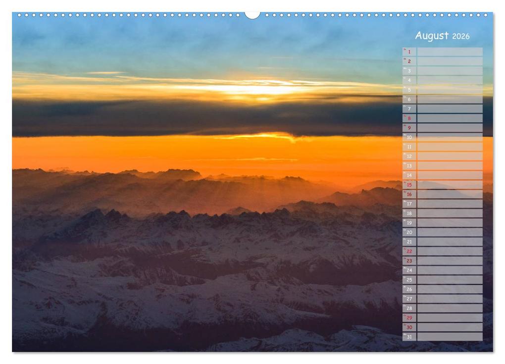 Weitere Ansicht: Colours of Flight - Stimmungen über den Wolken (Wandkalender 2026 DIN A2 quer), CALVENDO Monatskalender | Calvendo, Denis Feiner