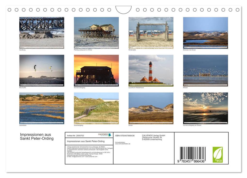 Weitere Ansicht: Impressionen aus Sankt Peter-Ording (Wandkalender 2026 DIN A4 quer), CALVENDO Monatskalender | Calvendo, Schnellewelten, SchnelleWelten SchnelleWelten