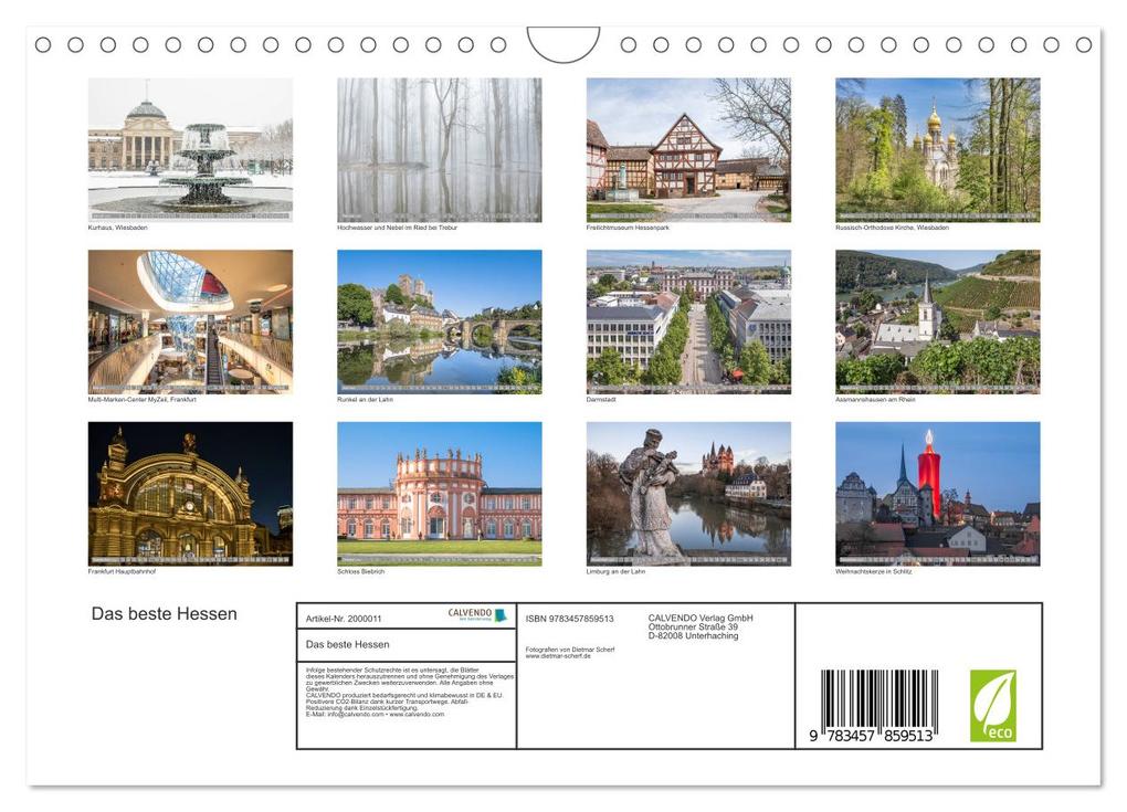 Weitere Ansicht: Das beste Hessen (Wandkalender 2026 DIN A4 quer), CALVENDO Monatskalender | Calvendo, Dietmar Scherf
