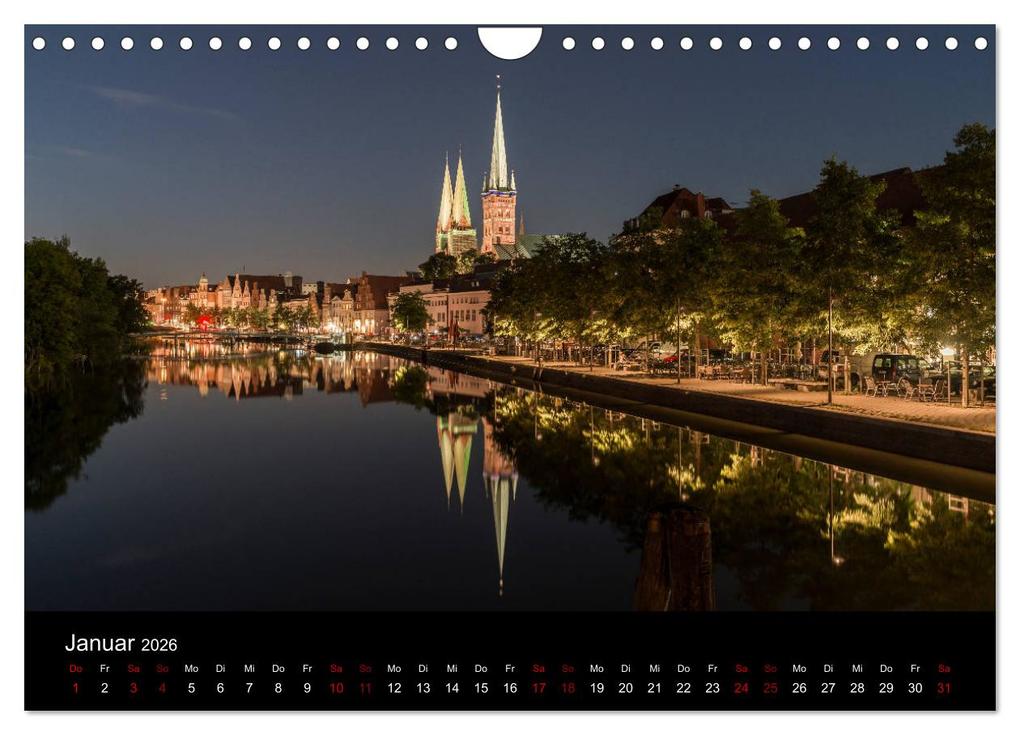 Weitere Ansicht: Eine Nacht in Lübeck (Wandkalender 2026 DIN A4 quer), CALVENDO Monatskalender | Calvendo, StGrafix, StGrafix StGrafix