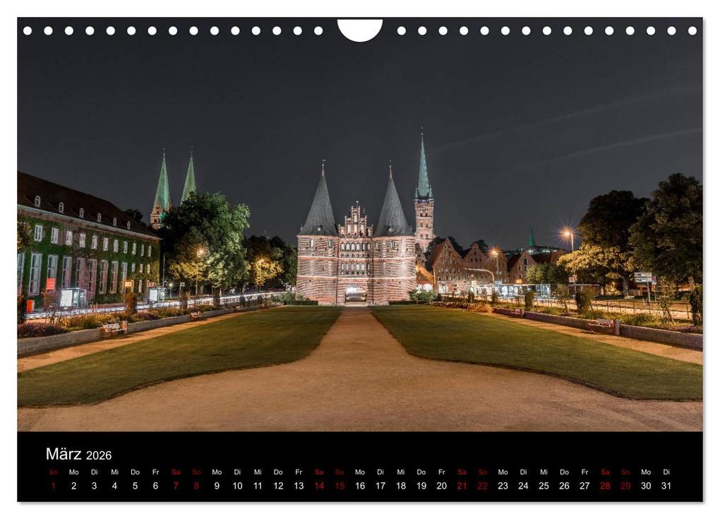 Weitere Ansicht: Eine Nacht in Lübeck (Wandkalender 2026 DIN A4 quer), CALVENDO Monatskalender | Calvendo, StGrafix, StGrafix StGrafix