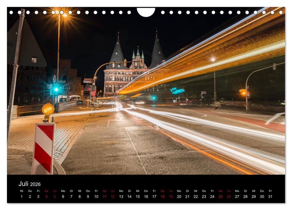 Weitere Ansicht: Eine Nacht in Lübeck (Wandkalender 2026 DIN A4 quer), CALVENDO Monatskalender | Calvendo, StGrafix, StGrafix StGrafix
