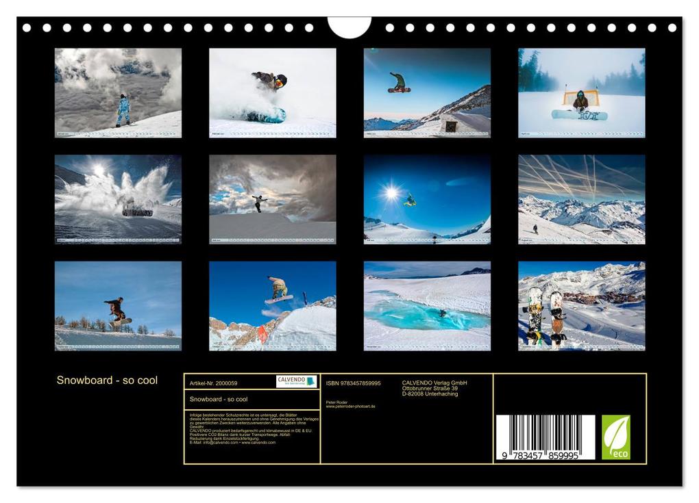 Weitere Ansicht: Snowboard - so cool (Wandkalender 2026 DIN A4 quer), CALVENDO Monatskalender | Calvendo, Peter Roder