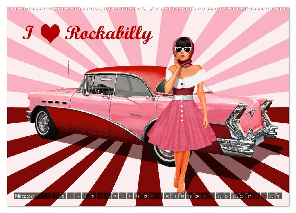 Weitere Ansicht: Pin-Up Girls im Retro Style by Mausopardia (Wandkalender 2026 DIN A2 quer), CALVENDO Monatskalender | Calvendo, Monika Jüngling alias Mausopardia