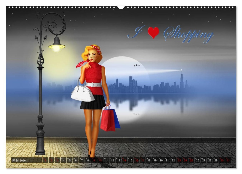Weitere Ansicht: Pin-Up Girls im Retro Style by Mausopardia (Wandkalender 2026 DIN A2 quer), CALVENDO Monatskalender | Calvendo, Monika Jüngling alias Mausopardia