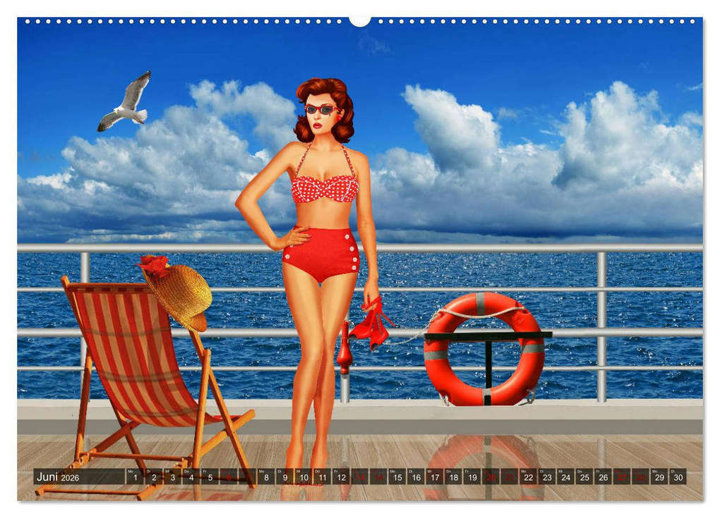 Weitere Ansicht: Pin-Up Girls im Retro Style by Mausopardia (Wandkalender 2026 DIN A2 quer), CALVENDO Monatskalender | Calvendo, Monika Jüngling alias Mausopardia
