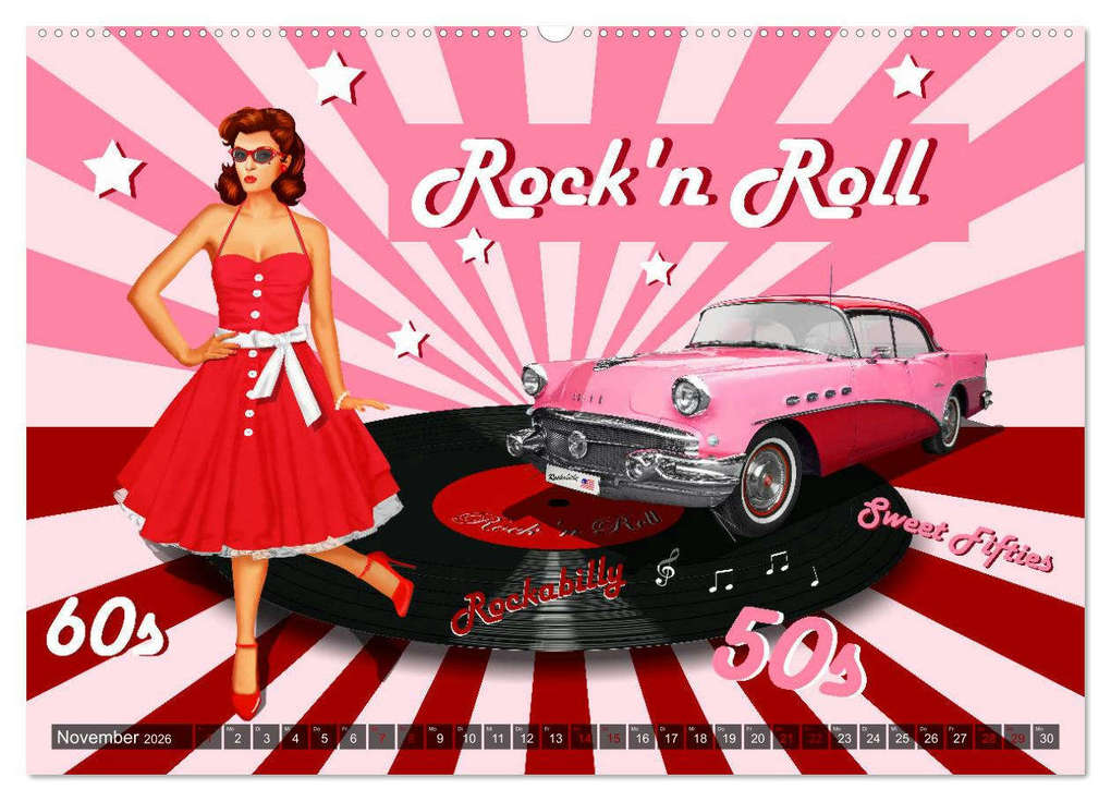 Weitere Ansicht: Pin-Up Girls im Retro Style by Mausopardia (Wandkalender 2026 DIN A2 quer), CALVENDO Monatskalender | Calvendo, Monika Jüngling alias Mausopardia