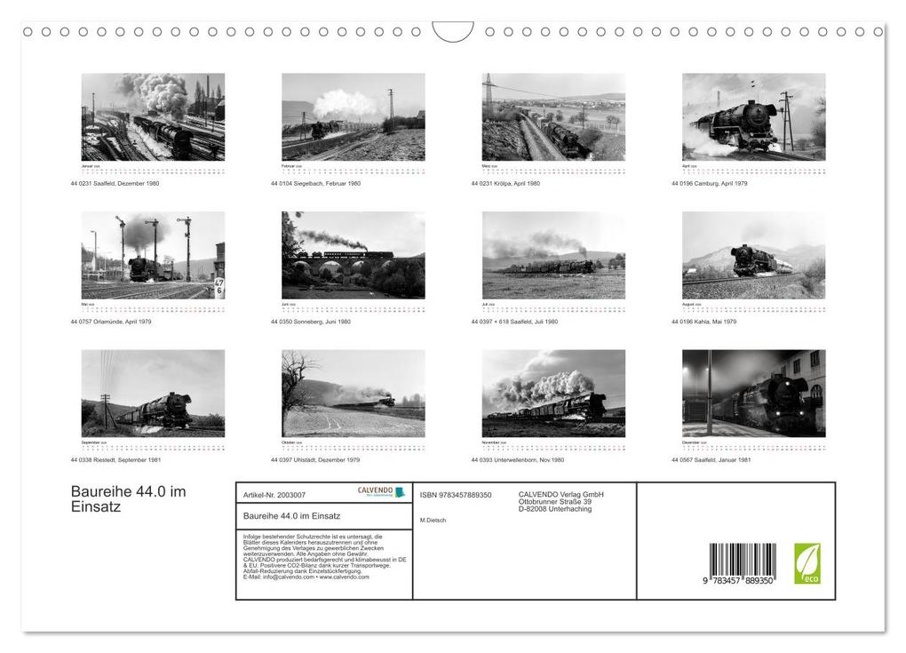 Weitere Ansicht: Baureihe 44.0 im Einsatz (Wandkalender 2026 DIN A3 quer), CALVENDO Monatskalender | M.Dietsch M.Dietsch, Calvendo, M.Dietsch