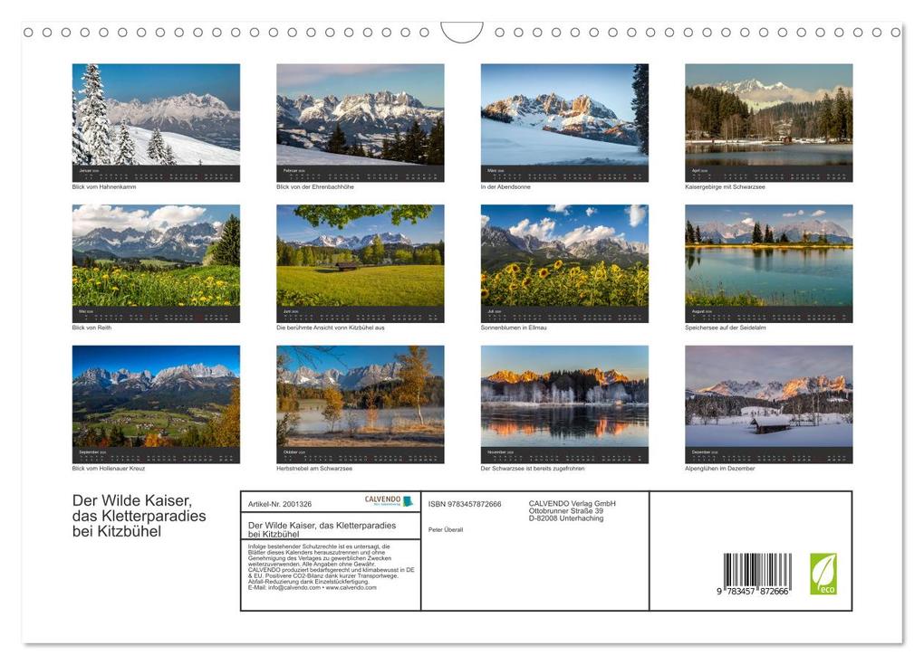 Weitere Ansicht: Der Wilde Kaiser, das Kletterparadies bei Kitzbühel (Wandkalender 2026 DIN A3 quer), CALVENDO Monatskalender | Peter Überall, Calvendo