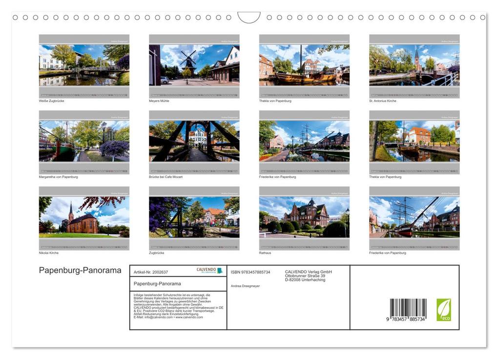 Weitere Ansicht: Papenburg-Panorama (Wandkalender 2026 DIN A3 quer), CALVENDO Monatskalender | Andrea Dreegmeyer, Calvendo