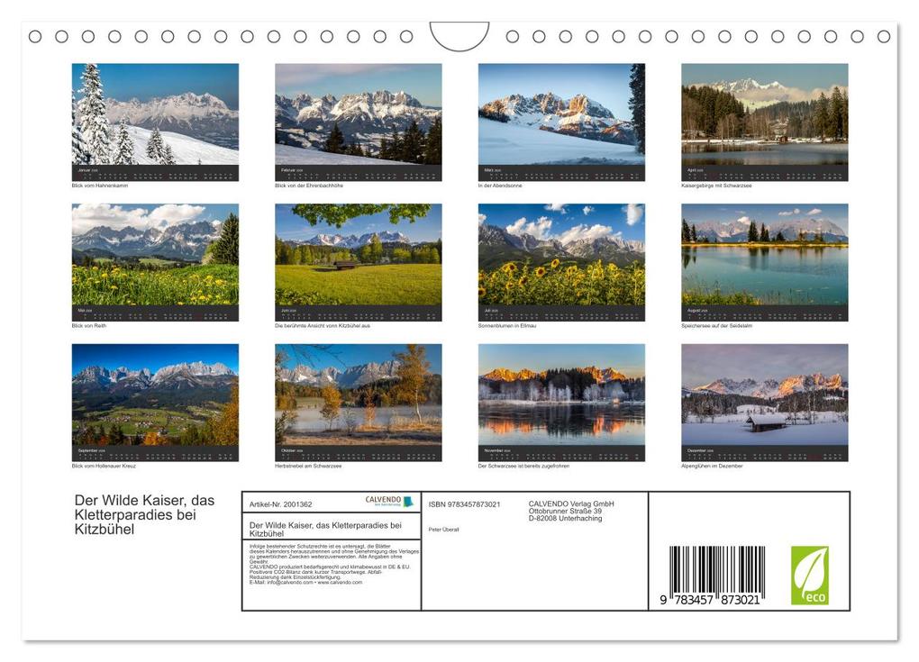 Weitere Ansicht: Der Wilde Kaiser, das Kletterparadies bei Kitzbühel (Wandkalender 2026 DIN A4 quer), CALVENDO Monatskalender | Peter Überall, Calvendo