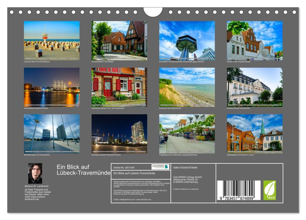 Weitere Ansicht: Ein Blick auf Lübeck-Travemünde (Wandkalender 2026 DIN A4 quer), CALVENDO Monatskalender | Markus W. Lambrecht, Calvendo