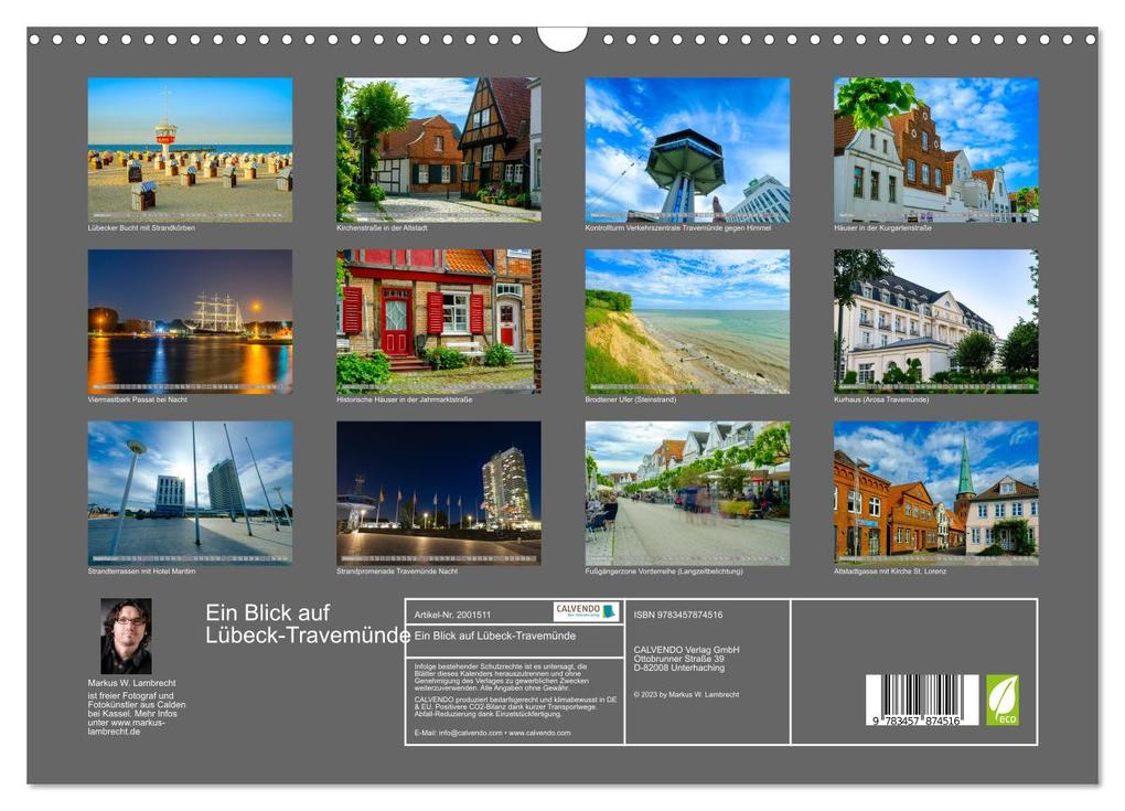 Weitere Ansicht: Ein Blick auf Lübeck-Travemünde (Wandkalender 2026 DIN A3 quer), CALVENDO Monatskalender | Markus W. Lambrecht, Calvendo