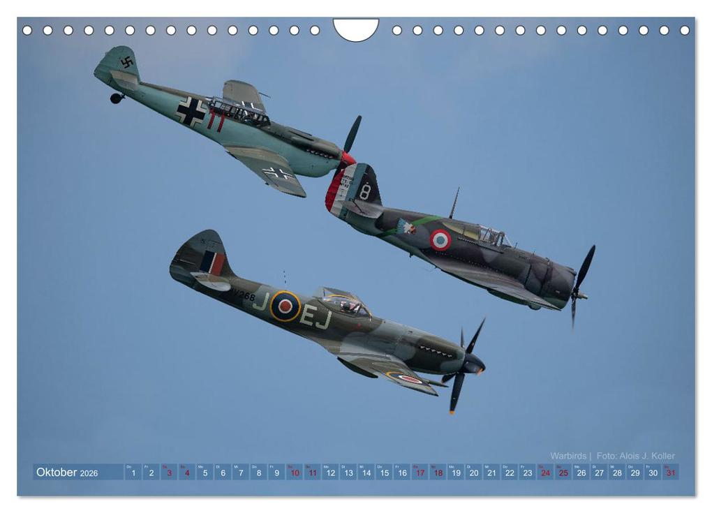 Weitere Ansicht: Historische Propellerflugzeuge 2026 (Wandkalender 2026 DIN A4 quer), CALVENDO Monatskalender | Alois J. Koller, Calvendo