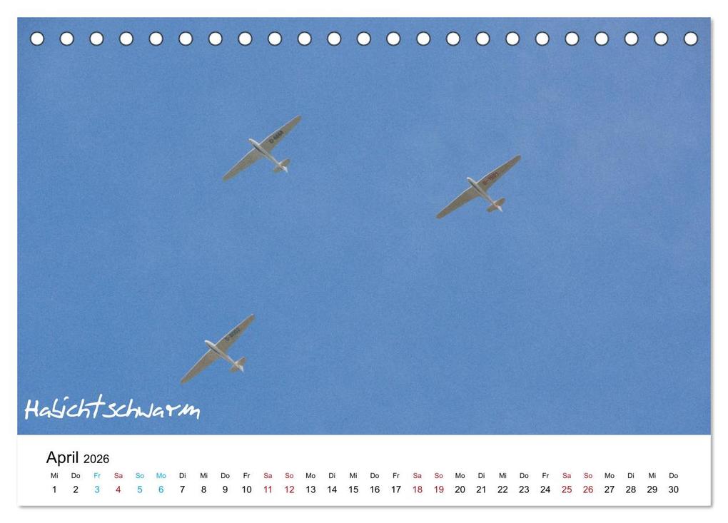 Weitere Ansicht: Flugzeuge auf der Wasserkuppe 2026 (Tischkalender 2026 DIN A5 quer), CALVENDO Monatskalender | Friedrich Wesch, Calvendo